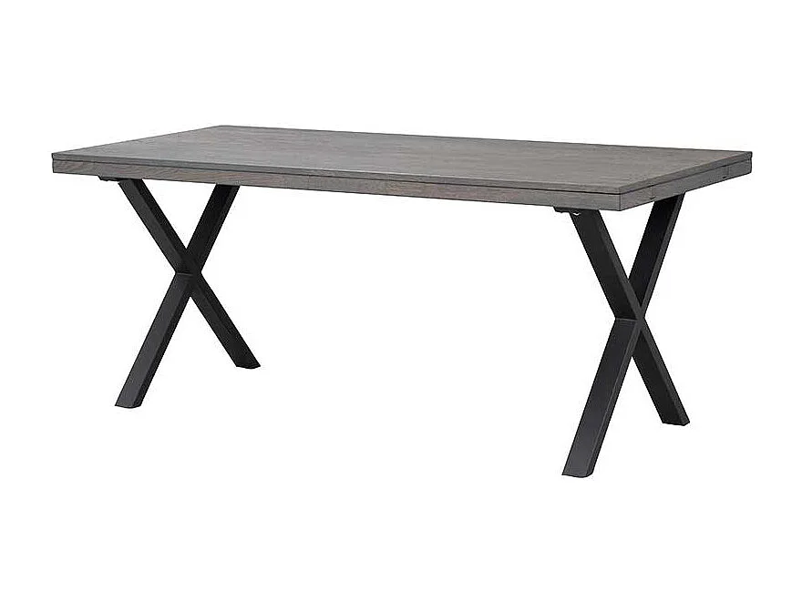 Esszimmer Tisch aus Eiche Massivholz Rauchfarben und Schwarz