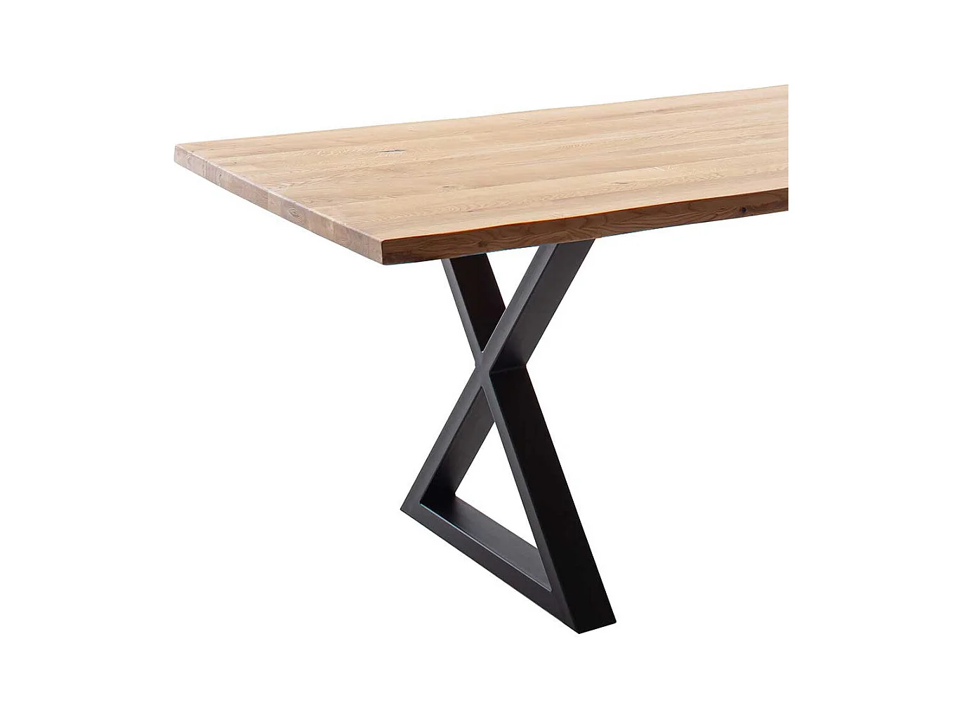 Esstisch Echtholztisch in Wildeichefarben mit X Gestell