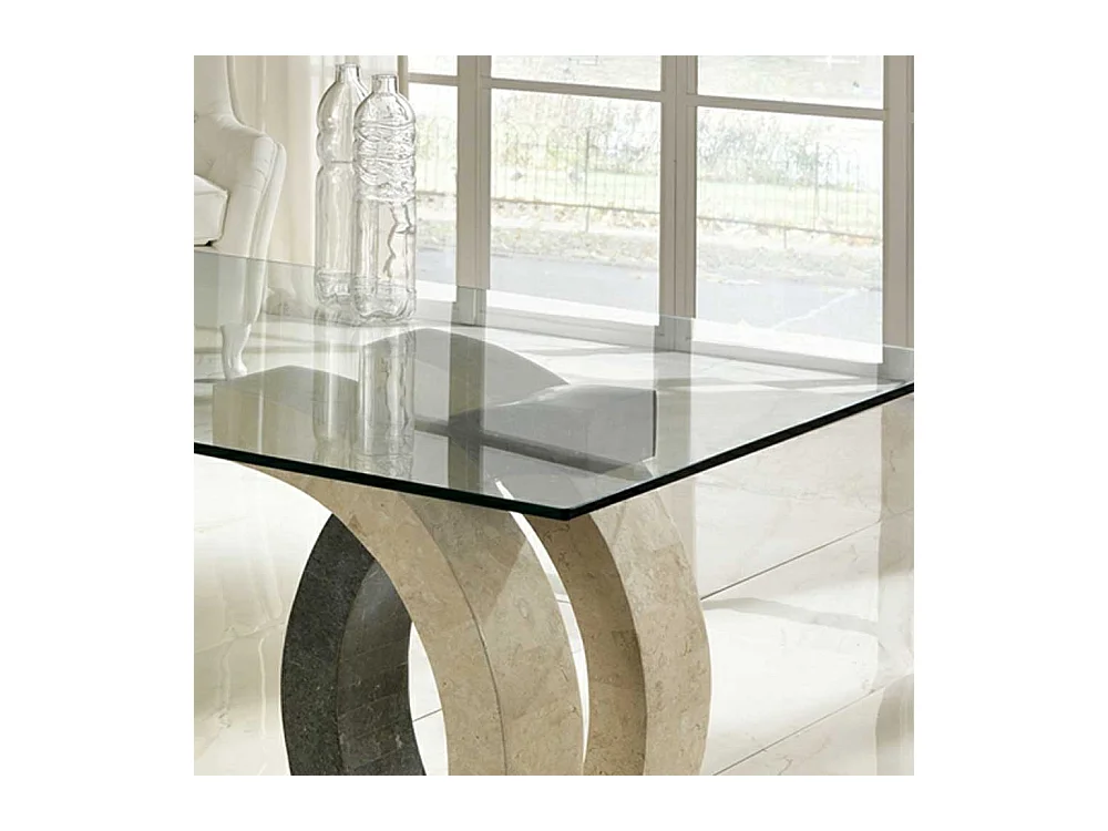 Esszimmertisch aus Stein Glas