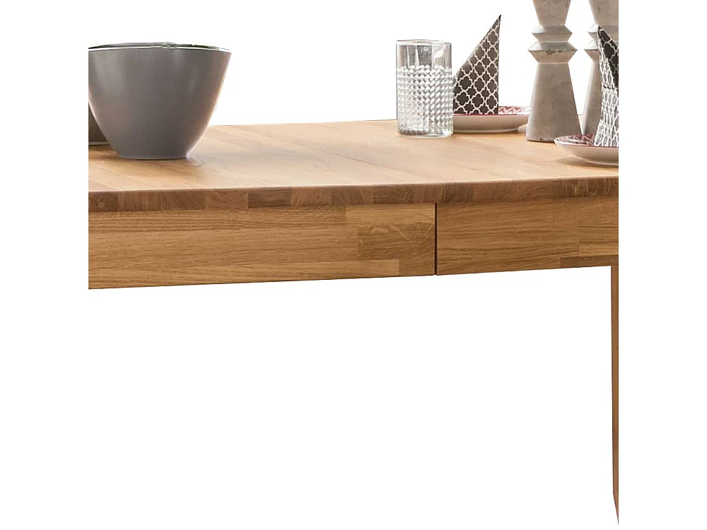 Holztisch aus Eiche Massivholz Mittelauszug