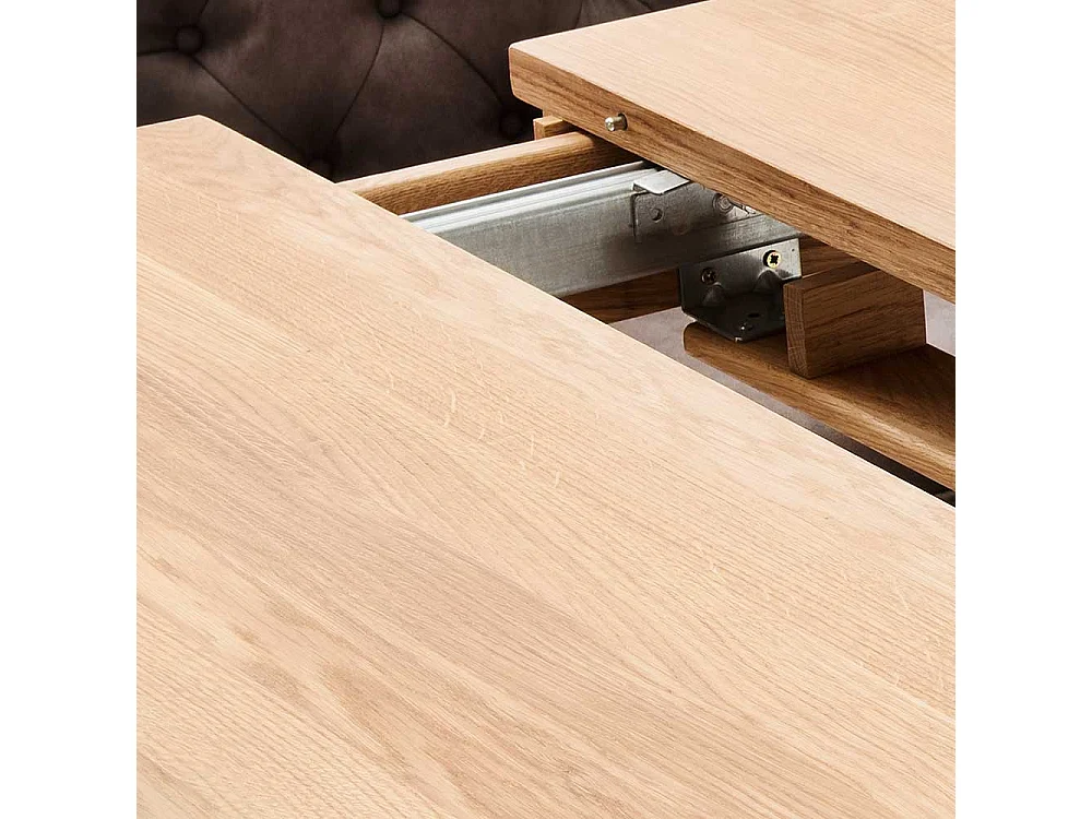 Holztisch aus Eiche Massivholz Mittelauszug