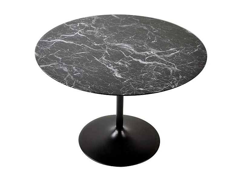 Esstisch in Schwarz marmoriert rund