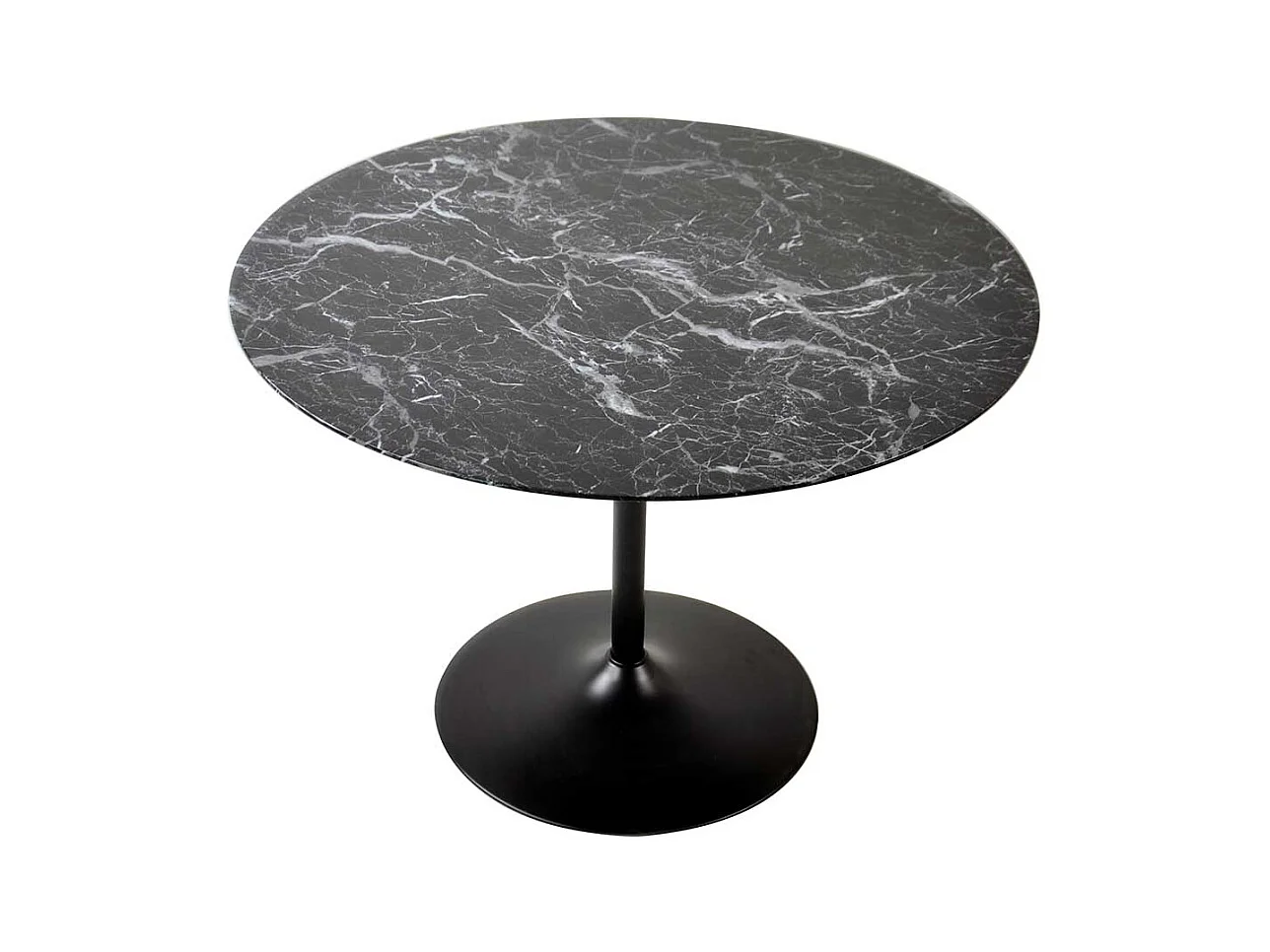 Esstisch in Schwarz marmoriert rund