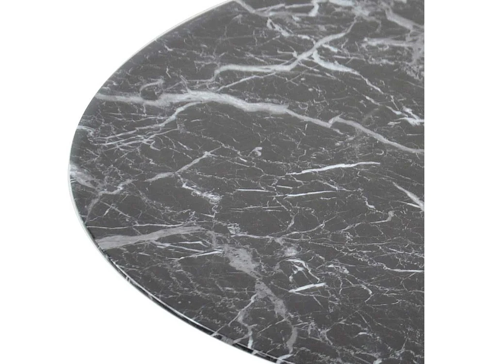 Esstisch in Schwarz marmoriert rund