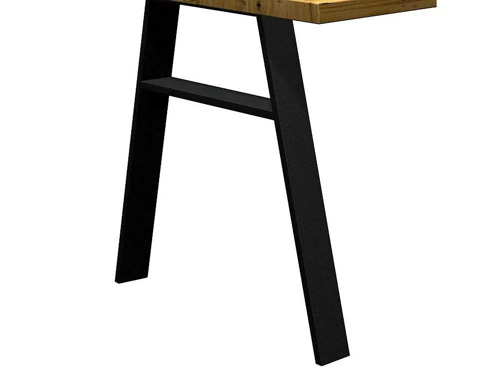 Massivholz Esszimmertisch aus Eiche A Fußgestell aus Metall