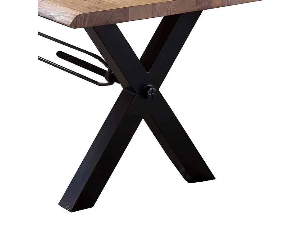 Akazie Massivholztisch mit Metallgestell Industrie Look