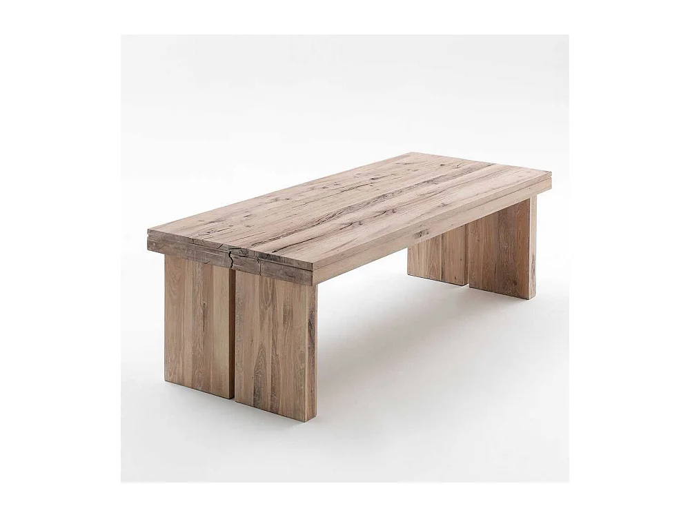 Massivholztisch in Eichefarben gekälkt Rustikal