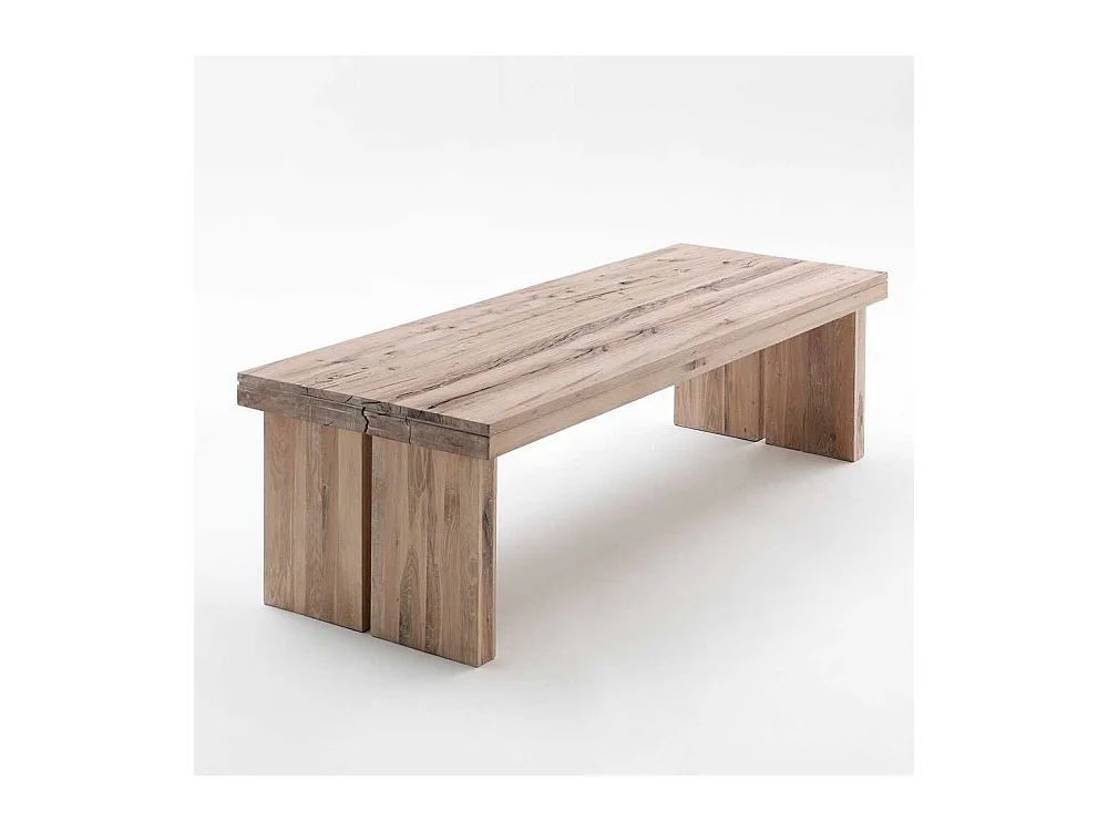 Massivholztisch in Eichefarben gekälkt Rustikal