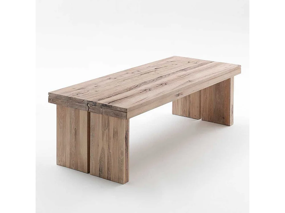 Massivholztisch in Eichefarben gekälkt Rustikal