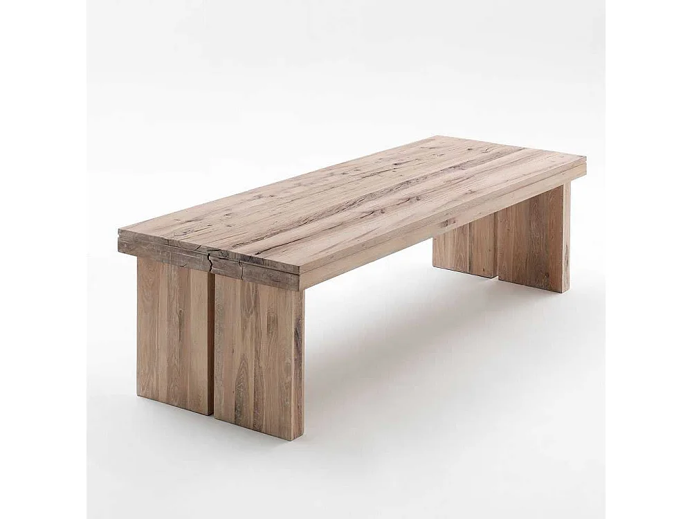 Massivholztisch in Eichefarben gekälkt Rustikal