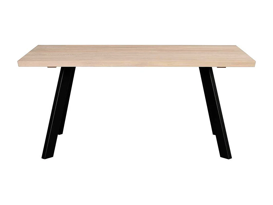 Esszimmer Tisch in Holz White Wash und Schwarz Industry Stil