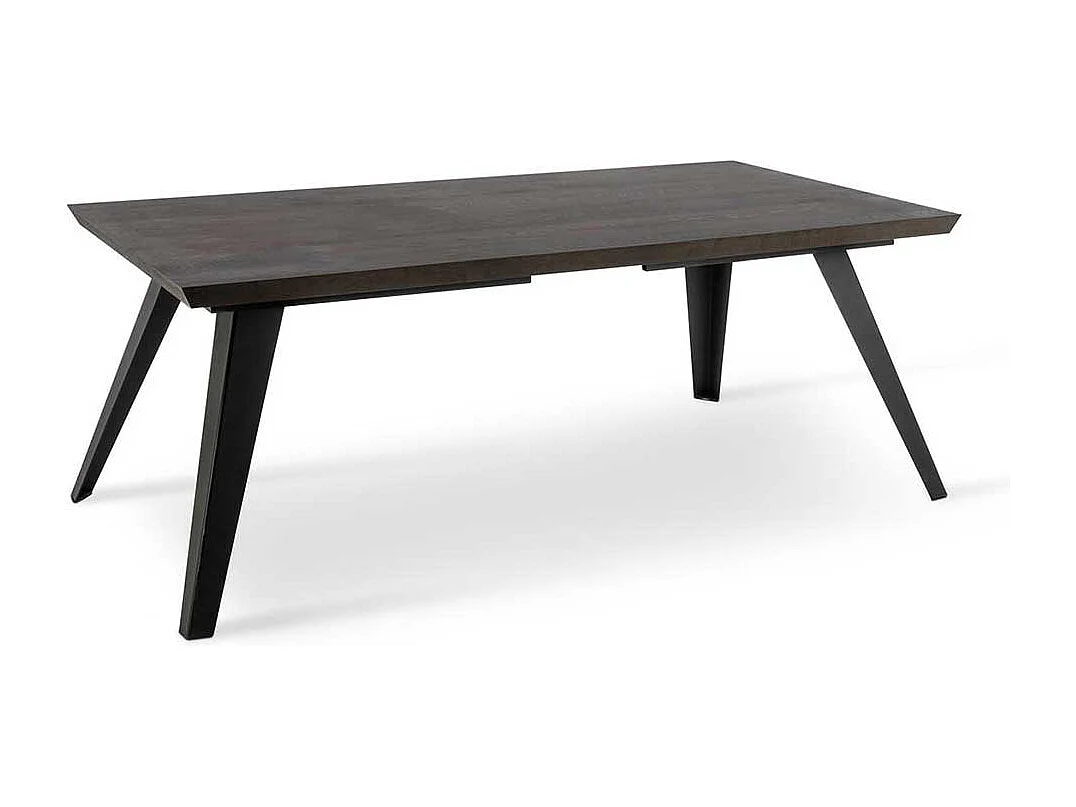 Esszimmertisch modern in Eiche dunkel furniert Schwarz