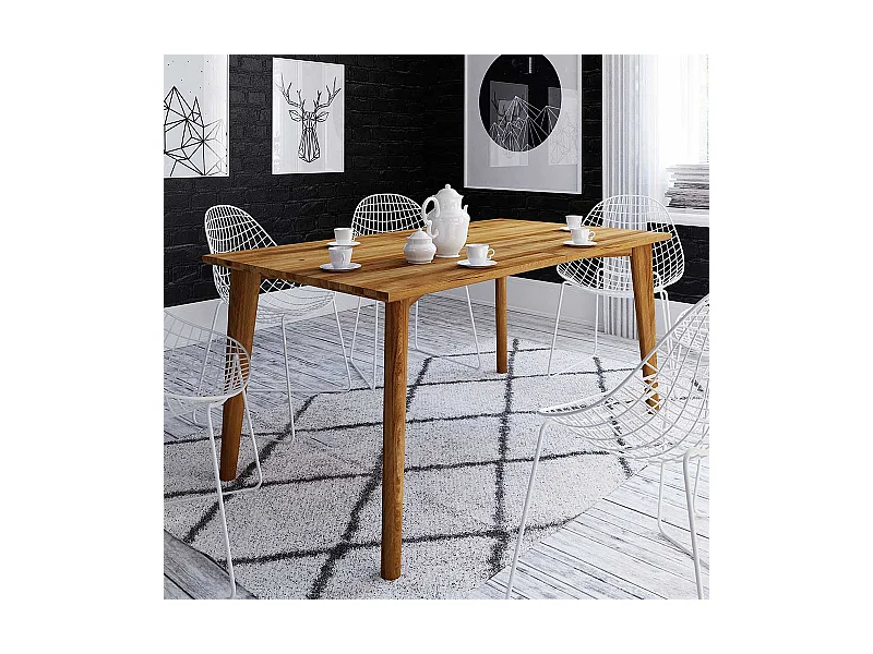 Esszimmer Tisch aus Wildeiche Massivholz 80 cm tief