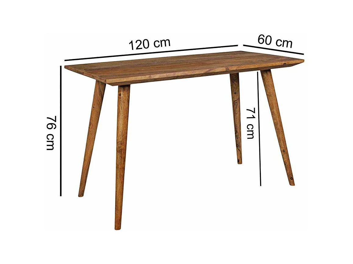Esszimmertisch aus Sheesham Massivholz Retro Design