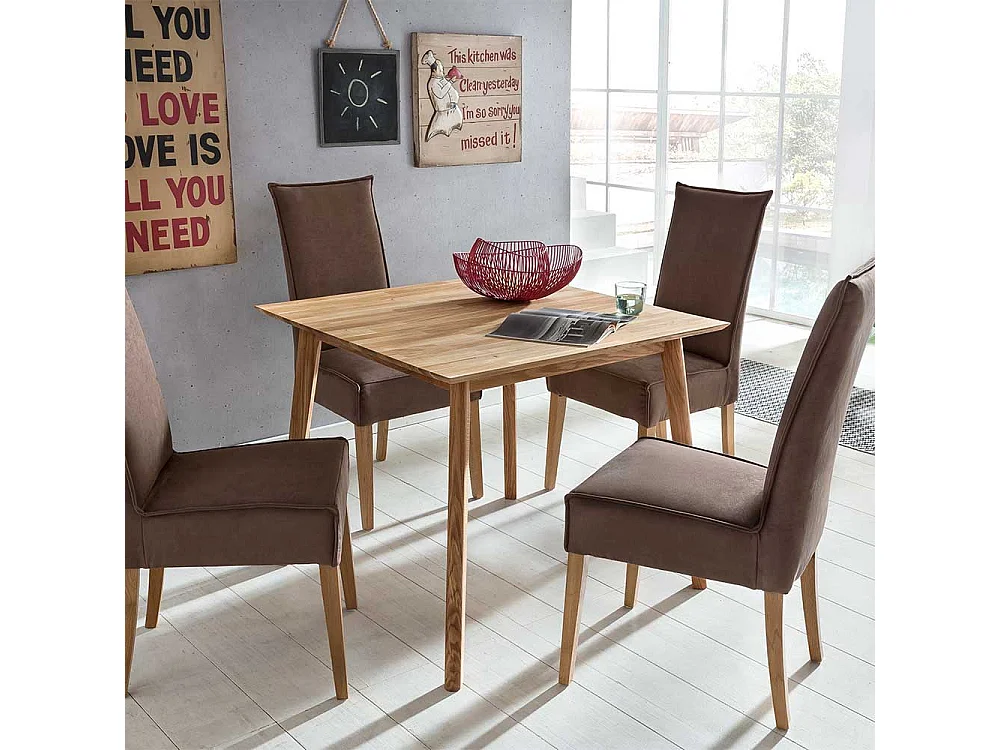 Tisch aus Eiche Massivholz 90 cm breit