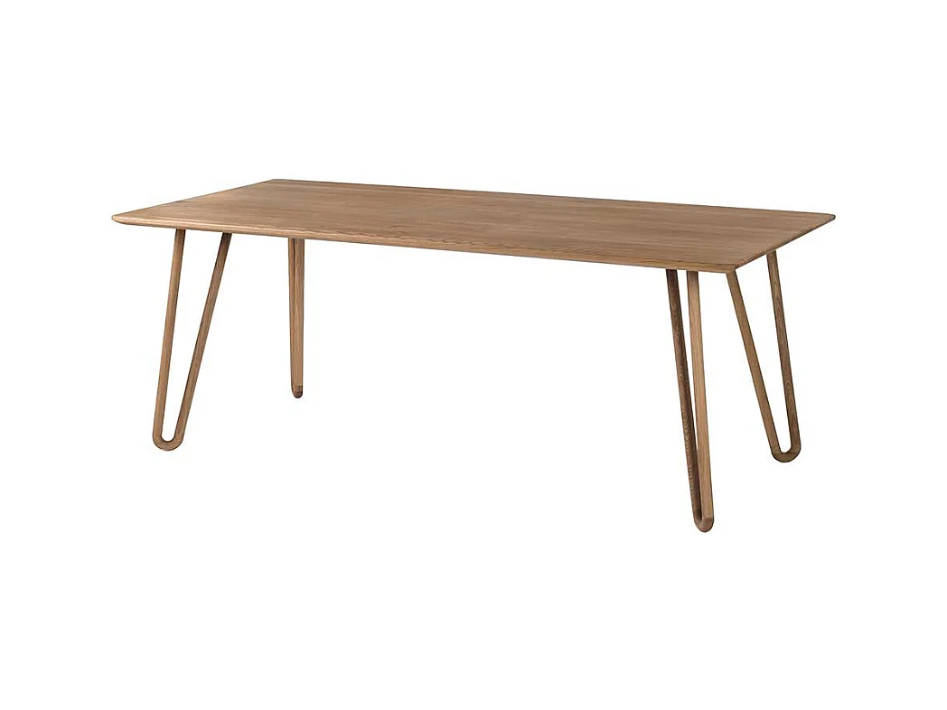 Esszimmertisch aus Eiche massiv weiß geölt Skandi Design