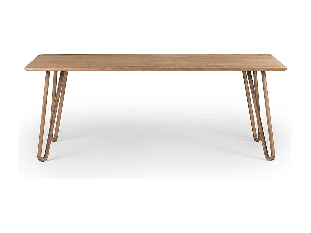 Esszimmertisch aus Eiche massiv weiß geölt Skandi Design