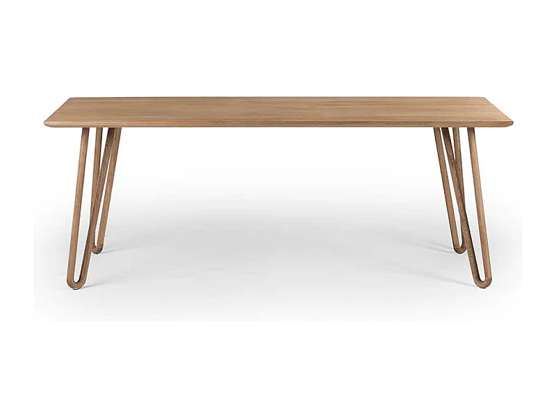 Esszimmertisch aus Eiche massiv weiß geölt Skandi Design