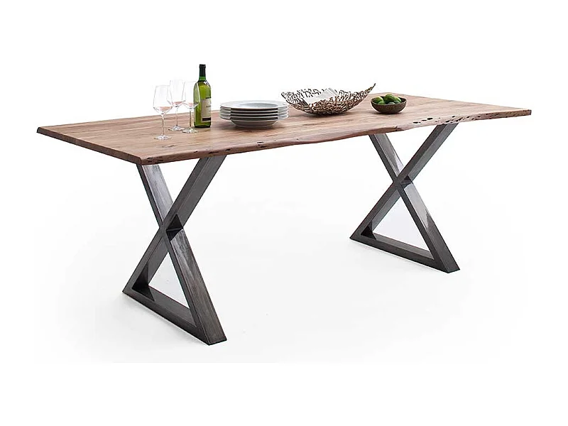 Esstisch Tisch aus Akazie Massivholz und Metall