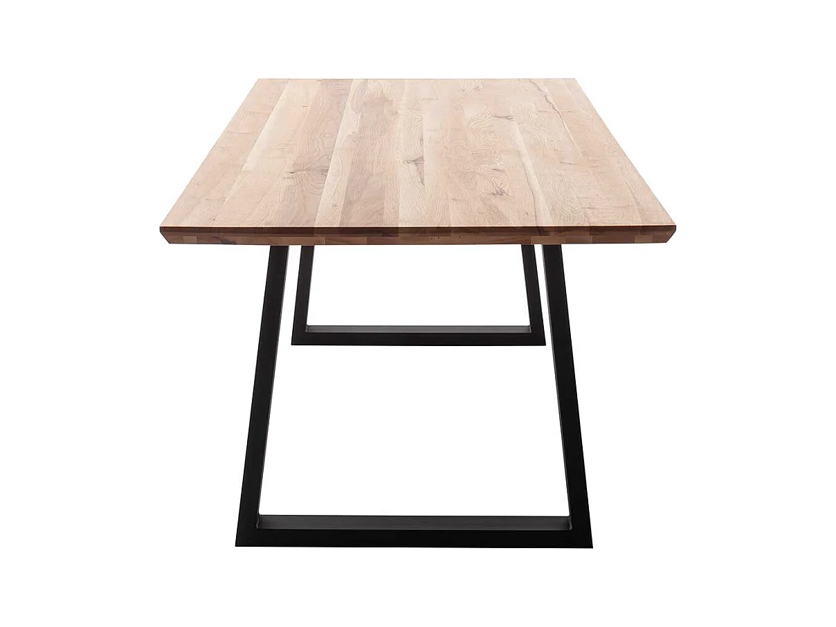 Esstisch Holztisch aus Metall und Zerreiche Massivholz