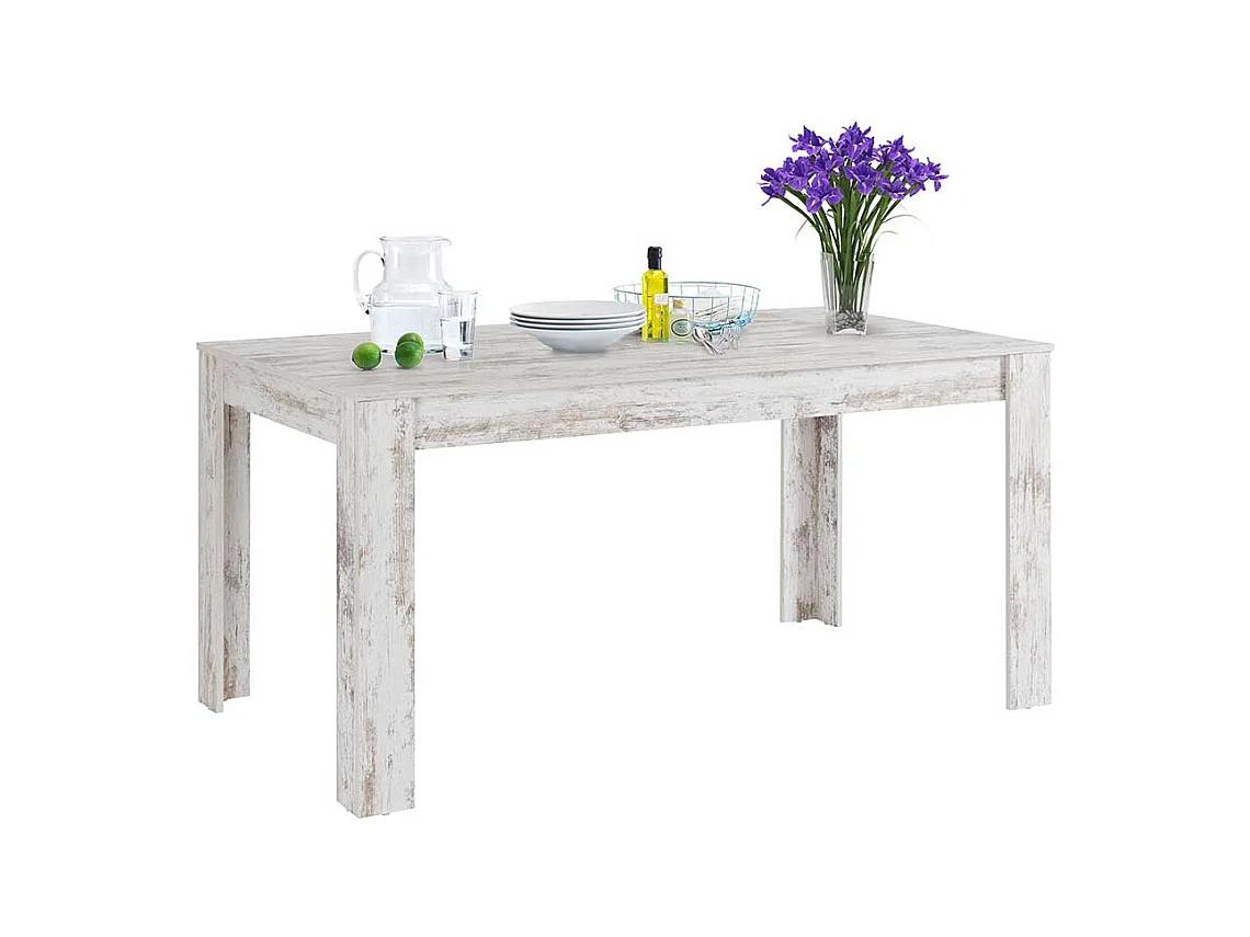 Esszimmer Tisch in Holz White Wash 160x75x90 cm