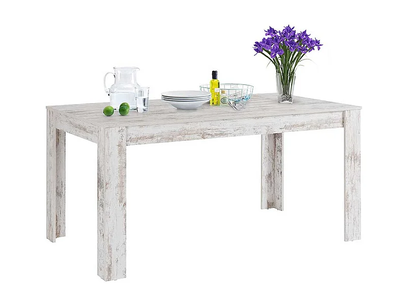 Esszimmer Tisch in Holz White Wash 160x75x90 cm