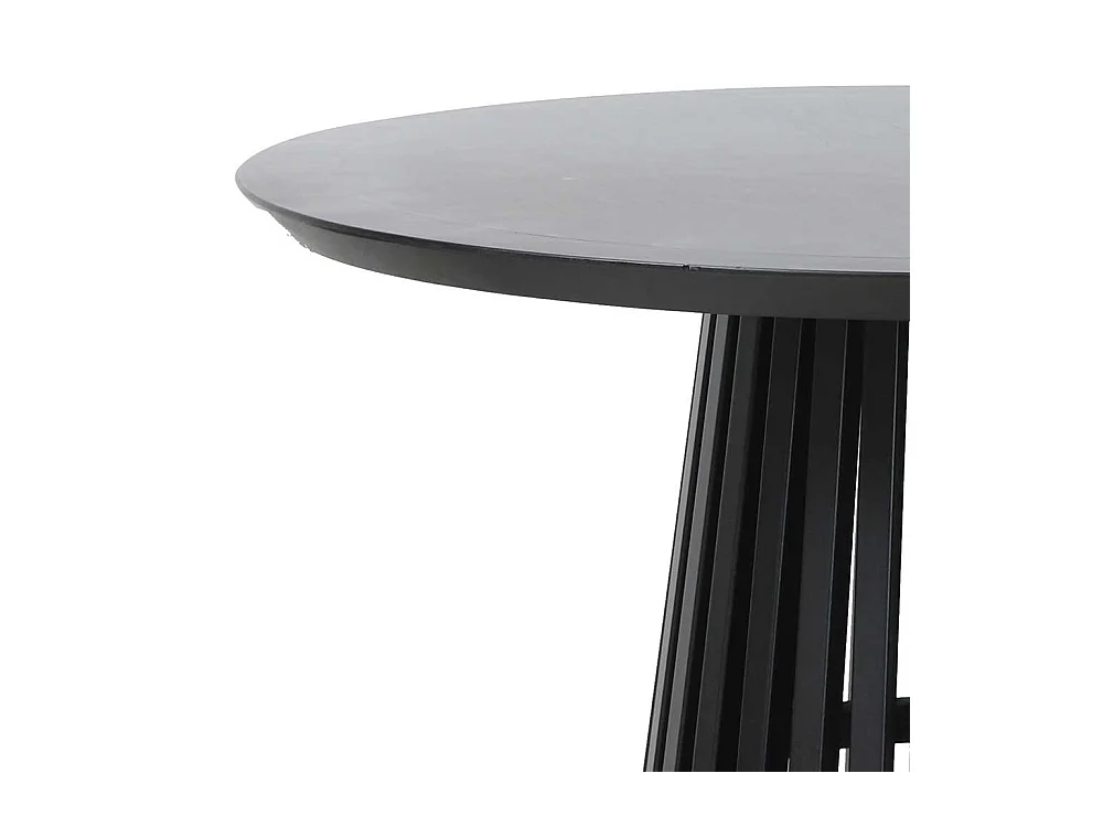 Schwarzer Küchen Tisch im Skandi Design 100 cm Durchmesser