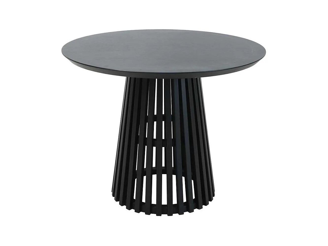 Schwarzer Küchen Tisch im Skandi Design 100 cm Durchmesser