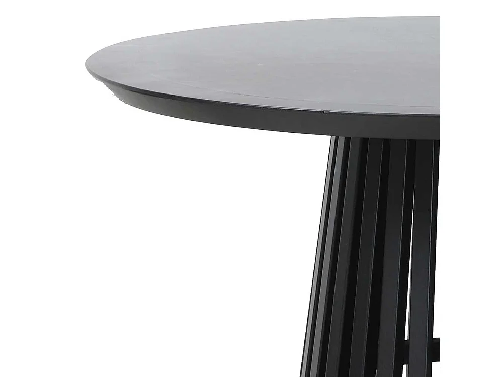 Schwarzer Küchen Tisch im Skandi Design 100 cm Durchmesser