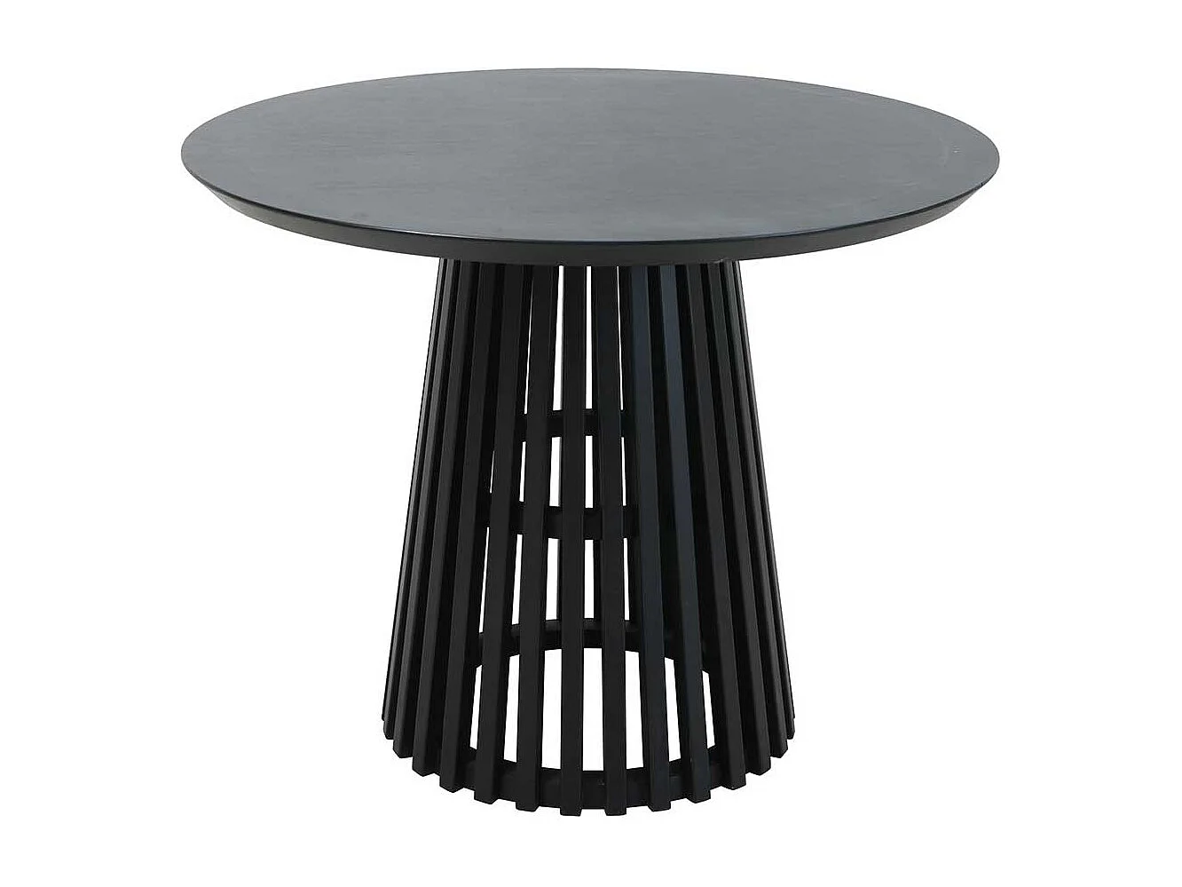 Schwarzer Küchen Tisch im Skandi Design 100 cm Durchmesser