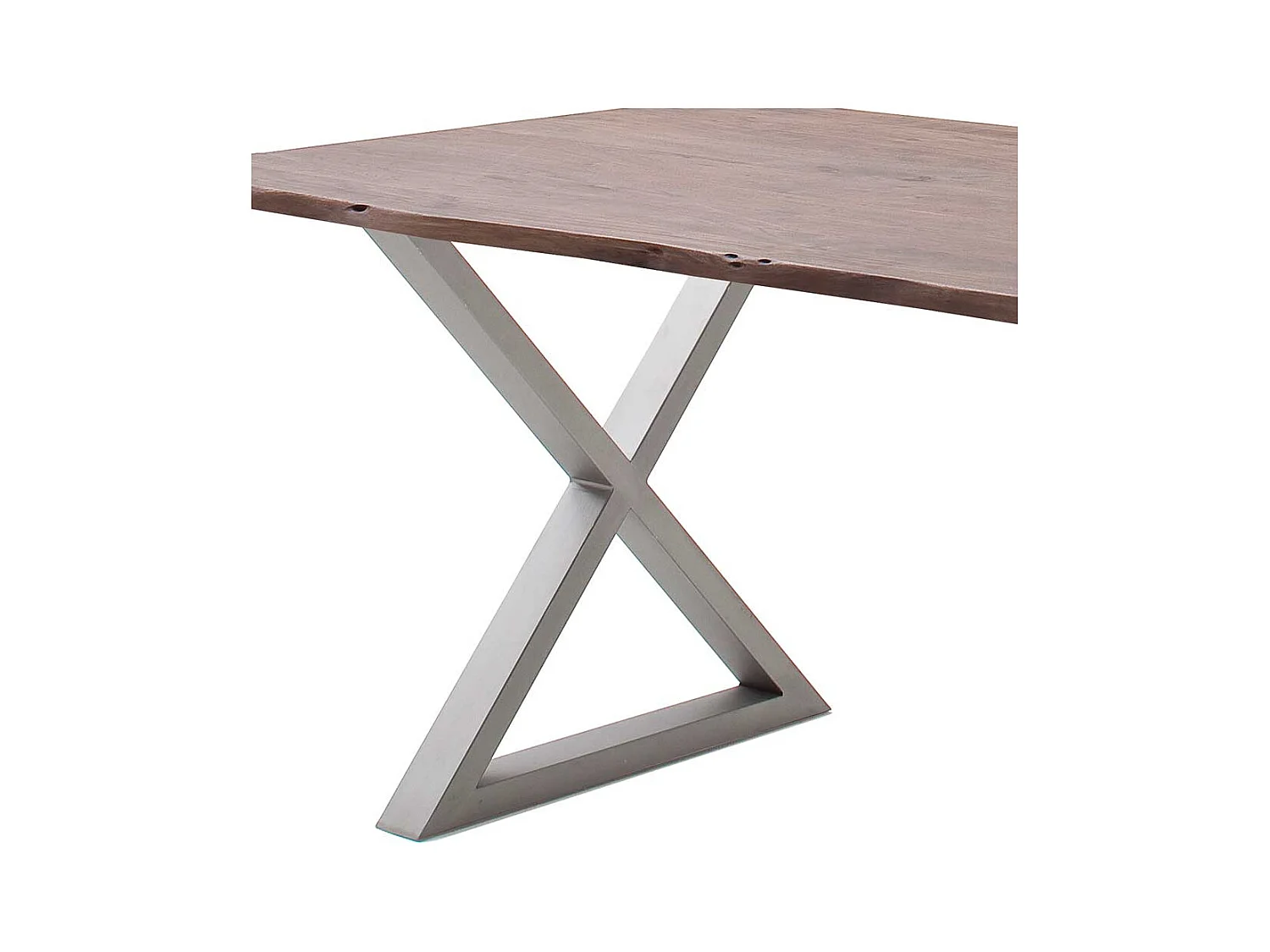 Esstisch Holztisch aus Akazie Massivholz und Edelstahl