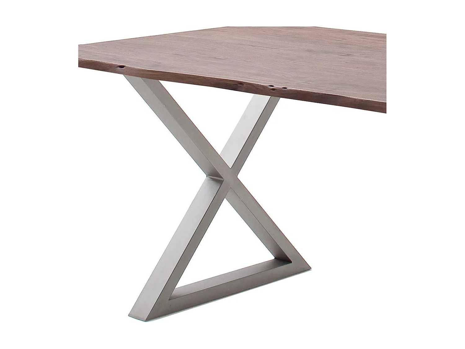 Esstisch Holztisch aus Akazie Massivholz und Edelstahl