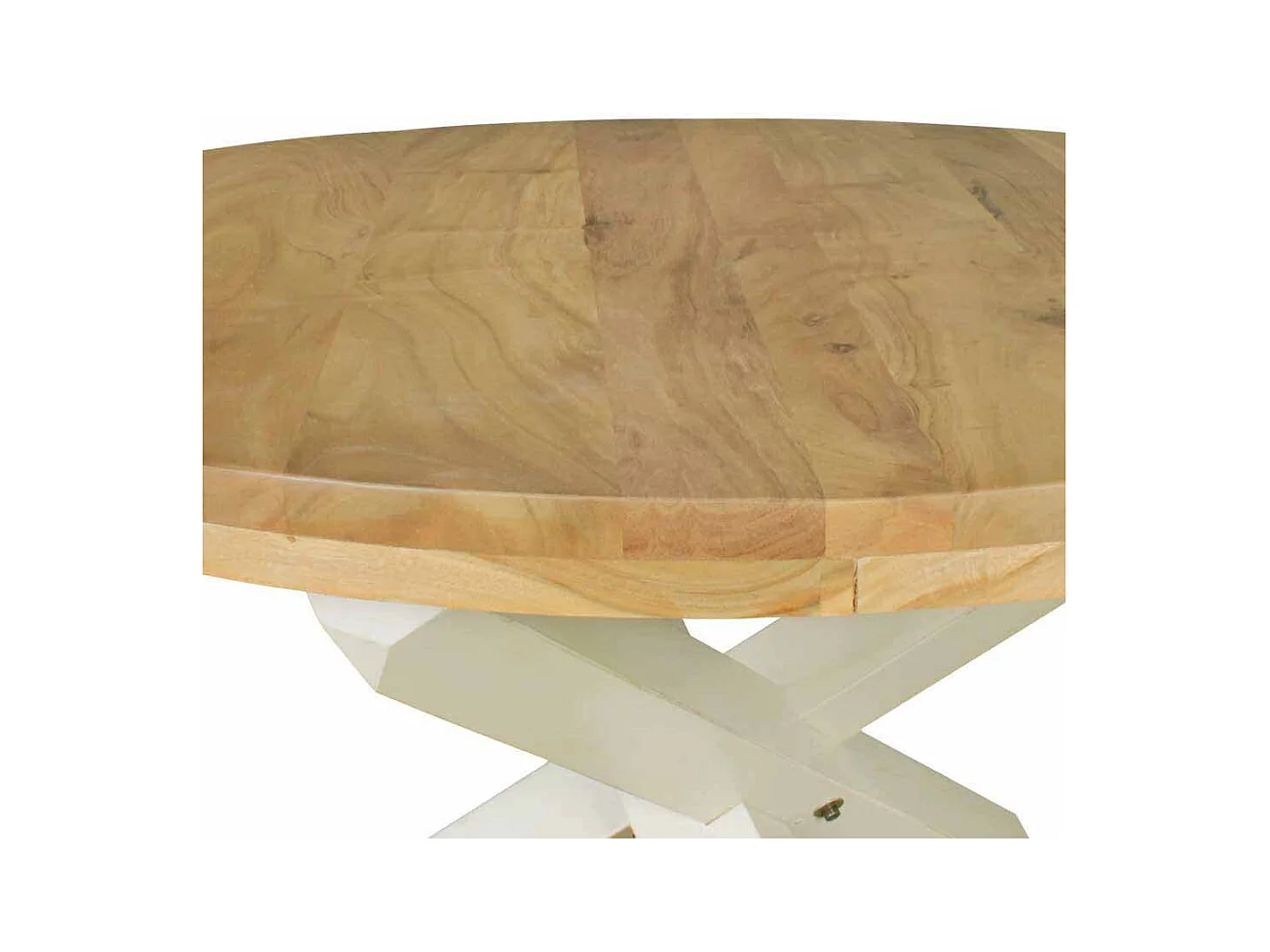 Esszimmertisch in Weiß Akazie massiv Rund