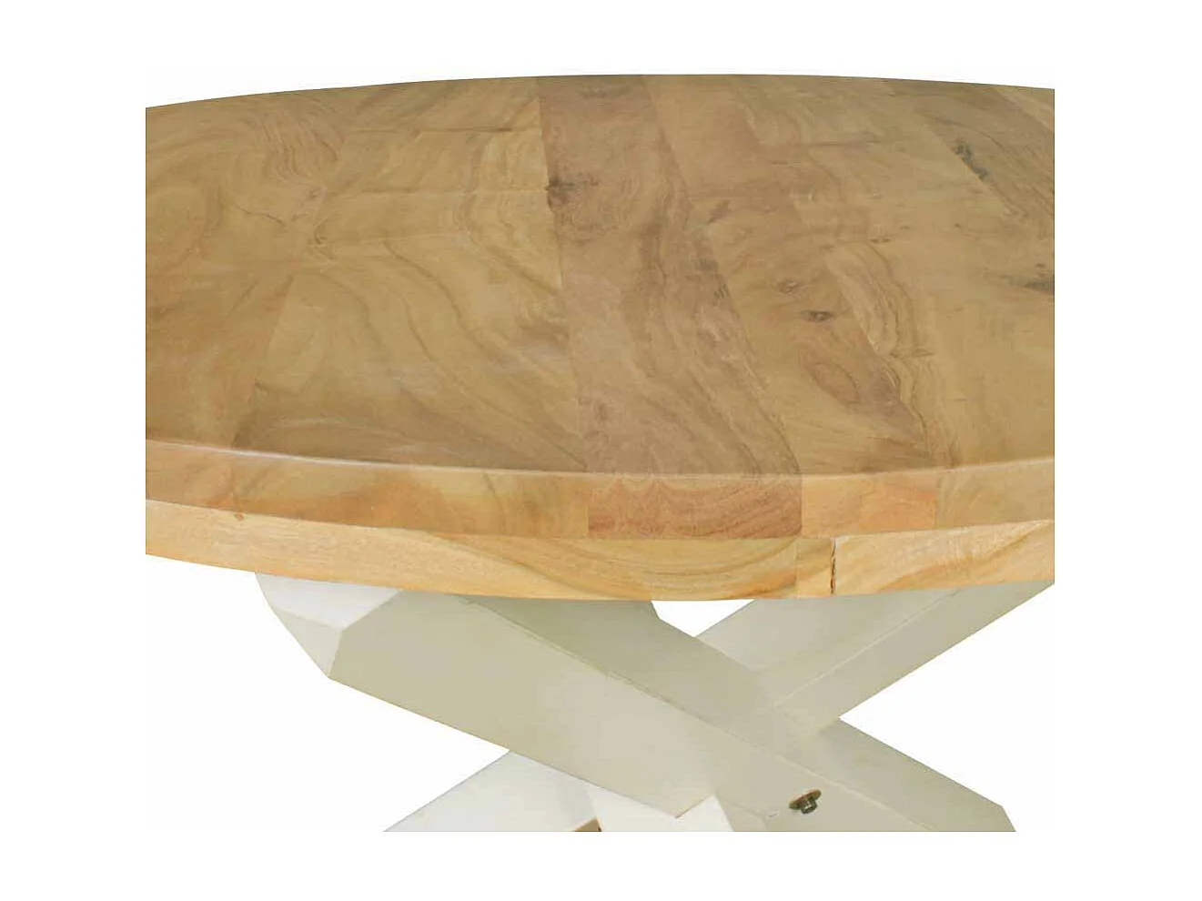 Esszimmertisch in Weiß Akazie massiv Rund