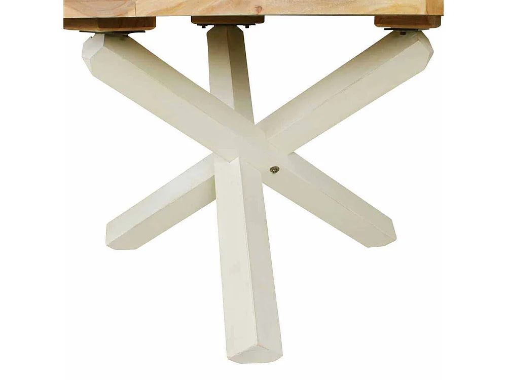 Esszimmertisch in Weiß Akazie massiv Rund