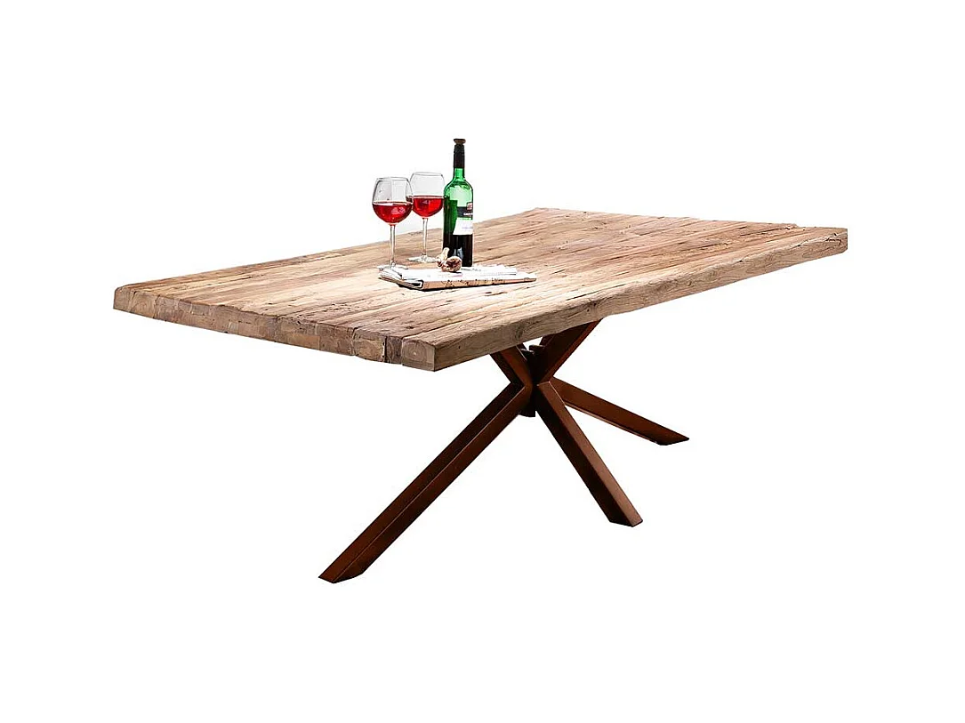 Tisch Esszimmer aus Teak Recyclingholz Metall Spider Gestell