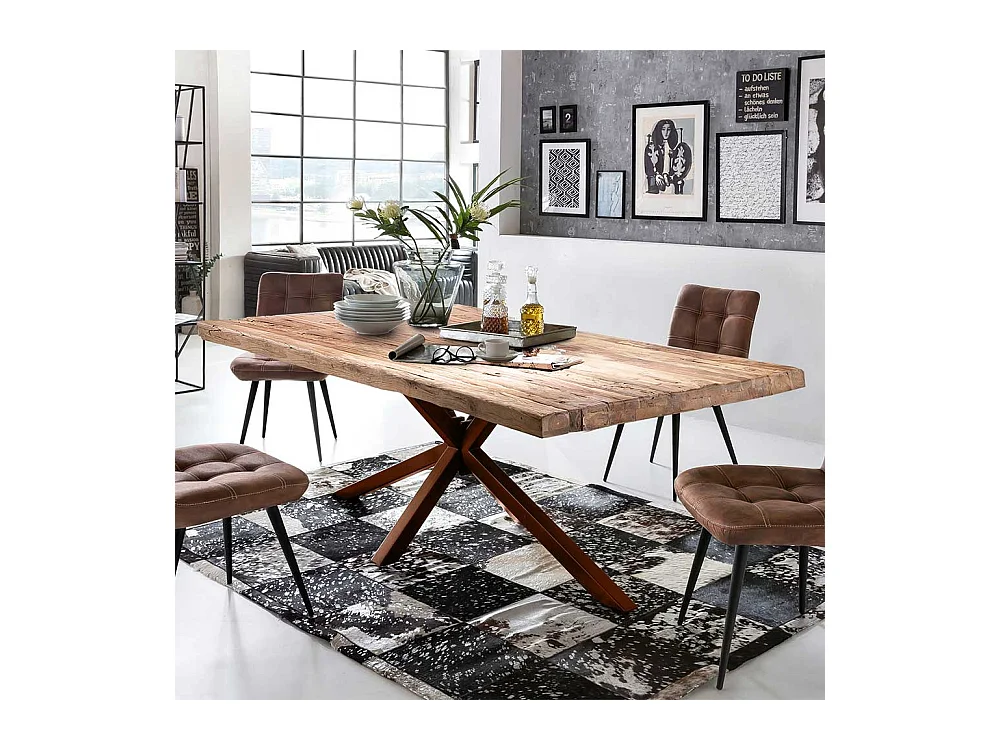 Tisch Esszimmer aus Teak Recyclingholz Metall Spider Gestell