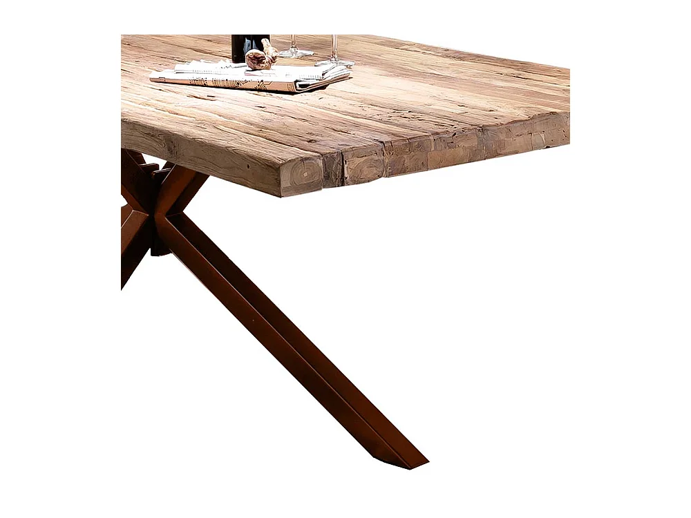 Tisch Esszimmer aus Teak Recyclingholz Metall Spider Gestell