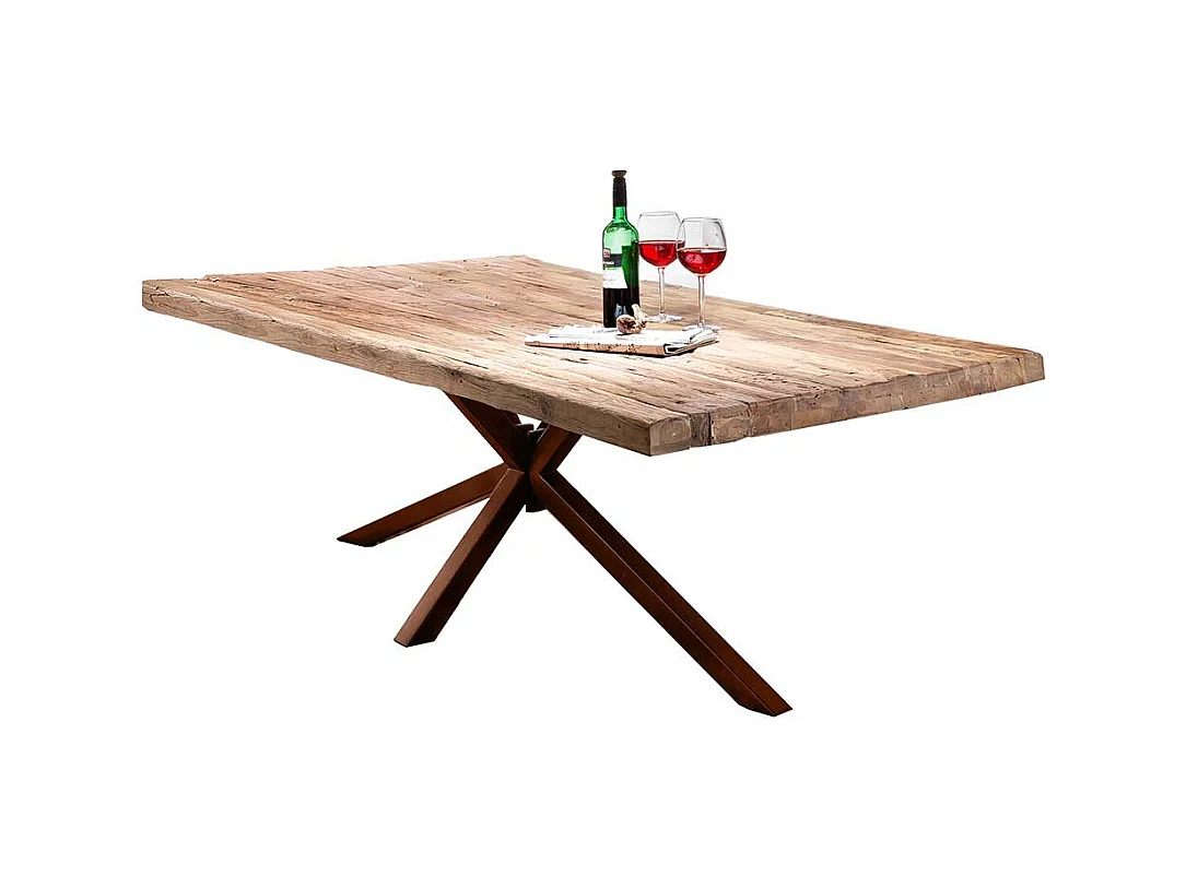 Tisch Esszimmer aus Teak Recyclingholz Metall Spider Gestell