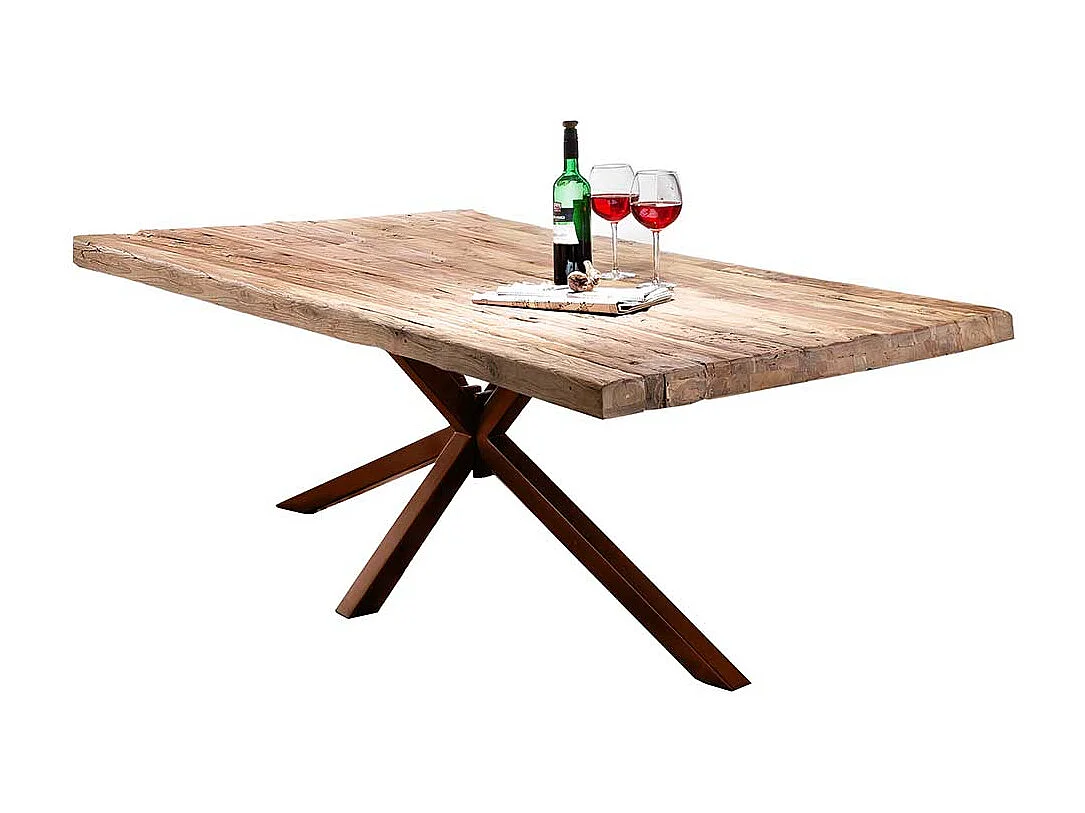 Tisch Esszimmer aus Teak Recyclingholz Metall Spider Gestell