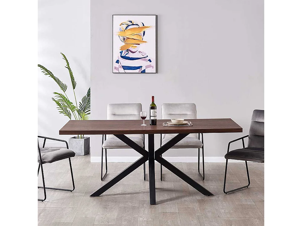 Esszimmertisch in Nussbaumfarben 180 cm breit