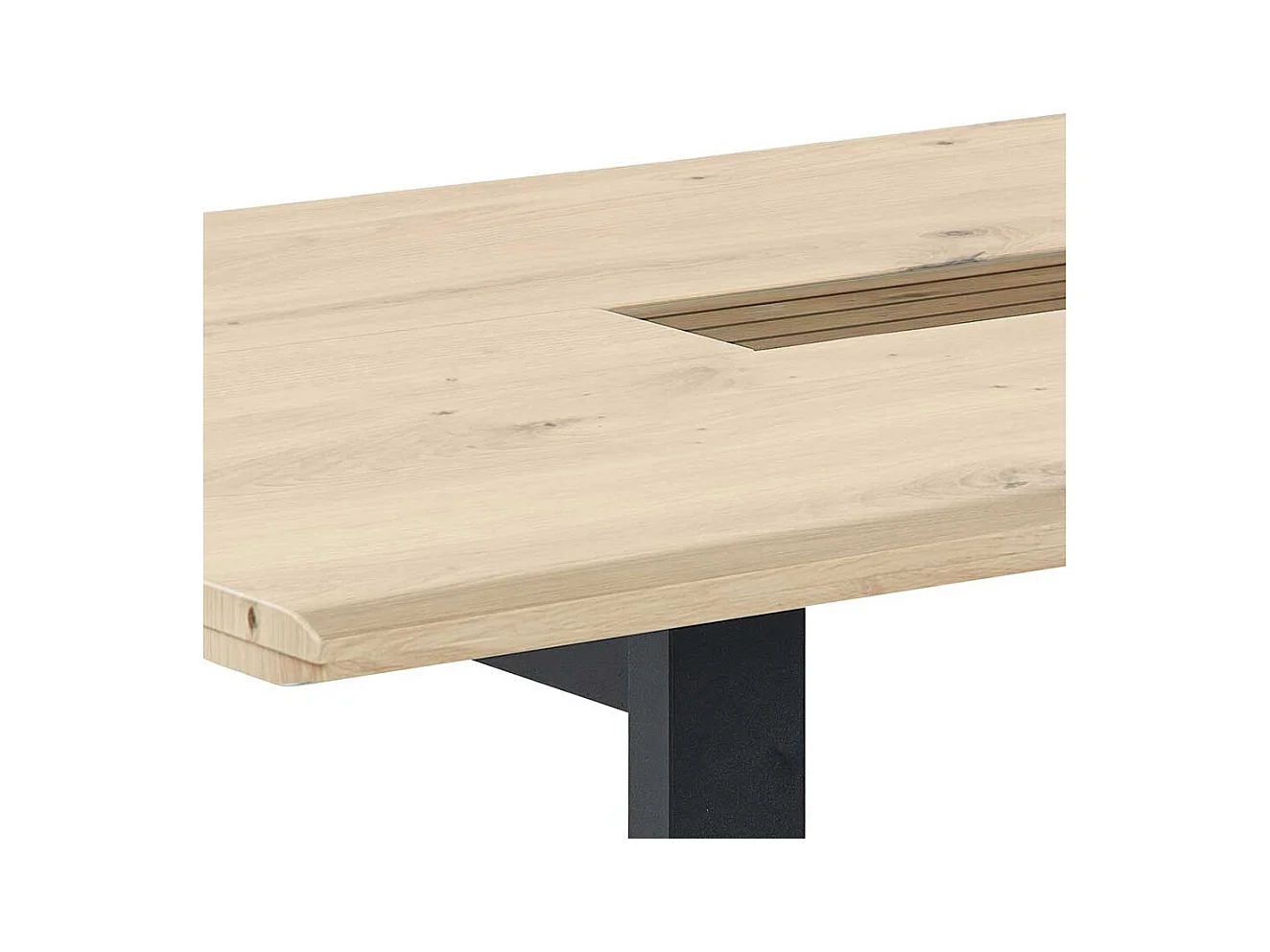 Bügelgestell Esstisch in Wildeichefarben und Schwarz modernes Design