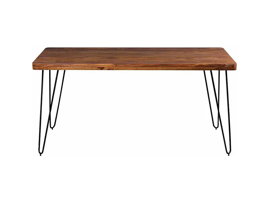 Esszimmertisch aus Sheesham Massivholz Metall Schwarz