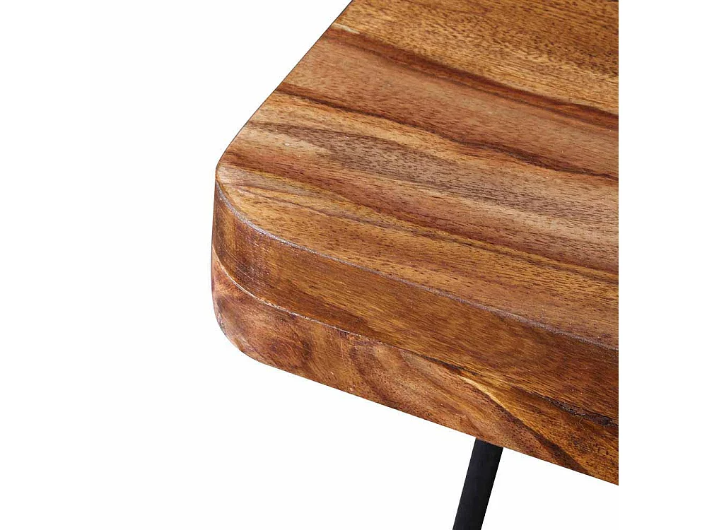 Esszimmertisch aus Sheesham Massivholz Metall Schwarz