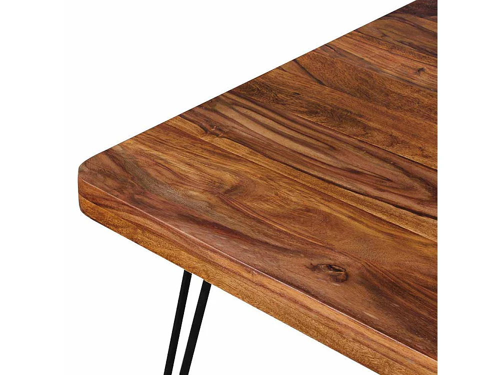 Esszimmertisch aus Sheesham Massivholz Metall Schwarz