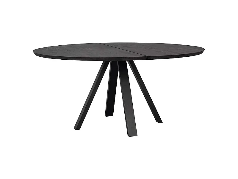 150 cm Esstisch mit runder Tischplatte Schwarz