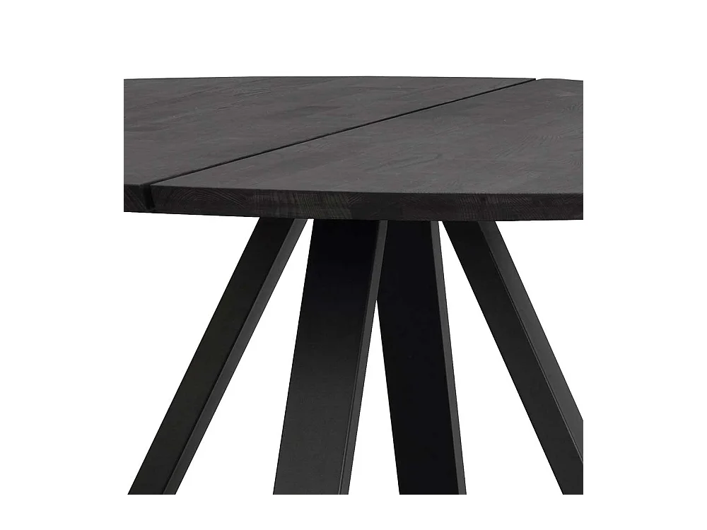 150 cm Esstisch mit runder Tischplatte Schwarz