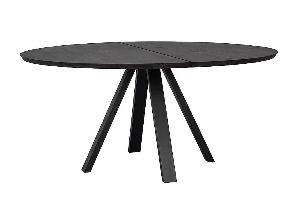150 cm Esstisch mit runder Tischplatte Schwarz