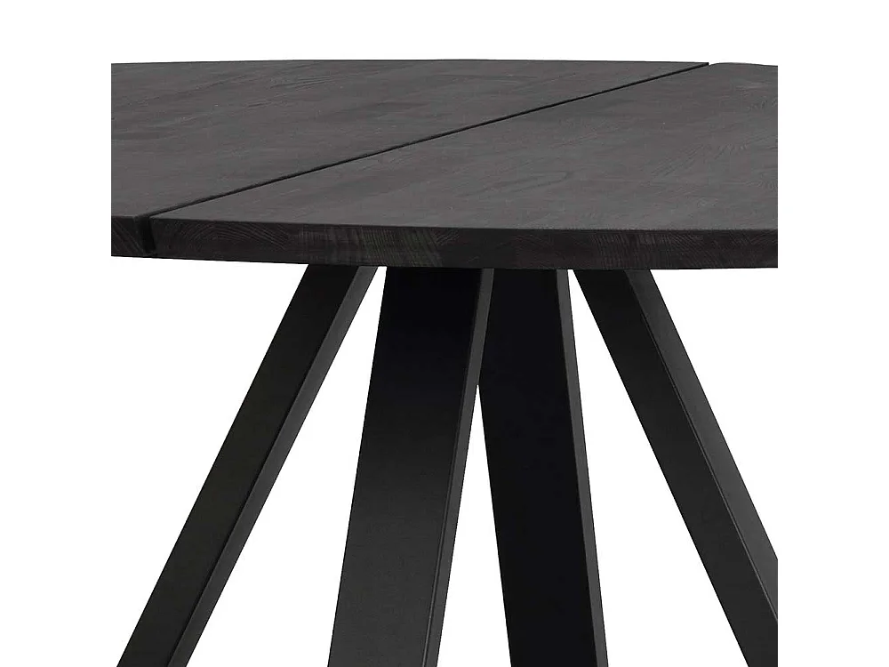 150 cm Esstisch mit runder Tischplatte Schwarz