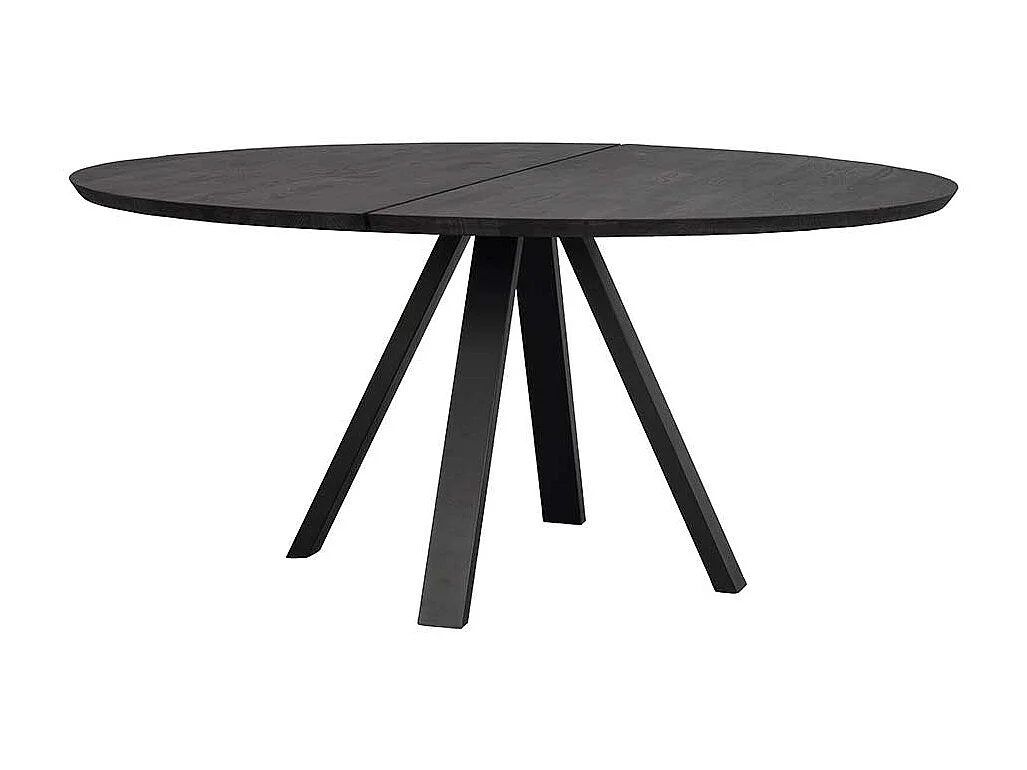150 cm Esstisch mit runder Tischplatte Schwarz